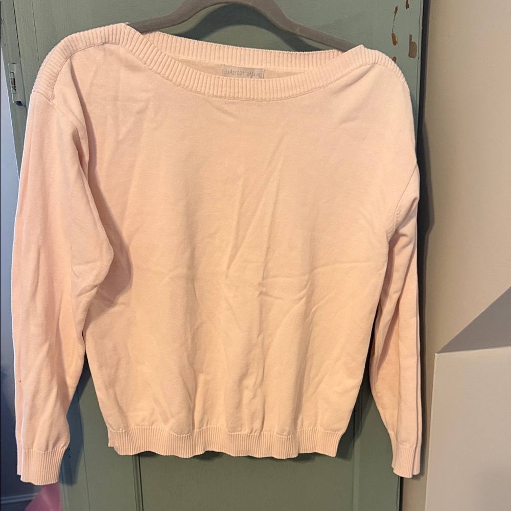 Barefoot Dreams Sunbleached Boatneck Pullover Pale Pink - Picture 5 of 10